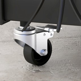 Outsunny Regał na drewno kominkowe z kołami, bogate wyposażenie, metalowa rama, udźwig do 60 kg, 48 x 30 x 76 cm, czarny