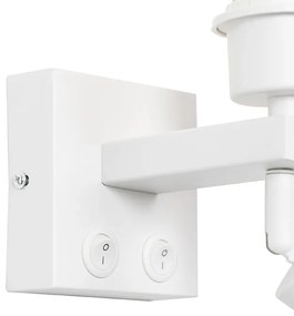 Nowoczesna lampa ścienna biała z lampką do czytania - Brescia Nowoczesny Oswietlenie wewnetrzne