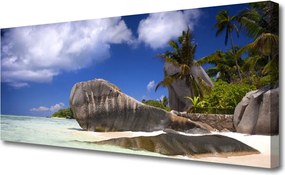 Obraz drukowany na płótnie Piaszczysta Plaża wśród Skał