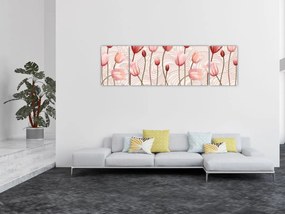 Obraz - Różowe tulipany (170x50 cm)