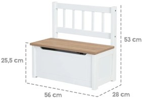 Biała ławka dziecięca Woody – Roba