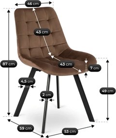 Zestaw Stół Okrągły Rozkładany LUKAS 100-250 cm Dąb Rustykalny/Czarny i 4 Krzesła Tapicerowane RICK Brązowe