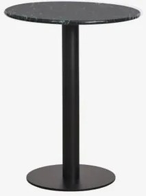 Okrągły Barowy Stół Z Naturalnego Kamienia Xiren Ø60 Cm & Zielony Marmur Big Flower - Czarny - Sklum