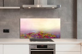 Panel szklany do Kuchni Obraz Kwiatów na tle Nieba