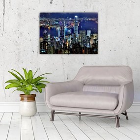 Obraz drapaczy chmur w nocy (70x50 cm)