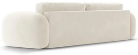 Kremowa aksamitna rozkładana/ze schowkiem sofa 262 cm Tonale – Cosmopolitan Design
