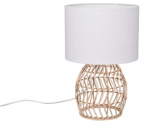 Biało-naturalna lampa stołowa (wys. 38 cm) Rike – Trio
