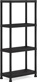 Półka Modułowa KETER Czarna 4 Półki | Odporna na Wilgoć 60 x 30 x 135 cm