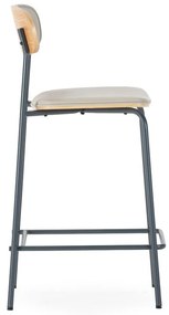 Beżowe tapicerowane hokery zestaw 2 szt. (wysokość siedziska 65,5 cm) Saula – Marckeric