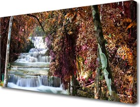 Obraz canvas Potężny Wodospad w Lesie
