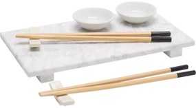 Zestaw do serwowania sushi ORIA dla 2 osób, 9 elementów, taca z marmuru