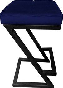 Hoker ZETA krzesło barowe tkanina Welur podstawa metalowa LOFT : Kolor Stelaża - Czarny , Kolor tkaniny - VELVET - MG16