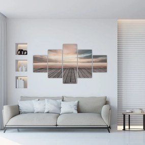 Obraz - Molo o zachodzie słońca (125x70 cm)