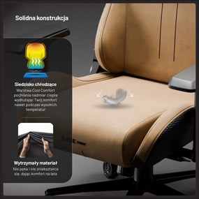 Fotel gamingowy materiałowy Diablo X-One Prime Normal Size, Camel Brown