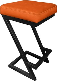 Hoker ZETA krzesło barowe Loft podstawa metalowa : Kolor Stelaża - Czarny , Kolor tkaniny - EKO-SKÓRA - 20D, Typ tkaniny - Eko-skóra