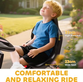 AIYAPLAY Gokart z pedałami, tretauto dla dzieci z hamulcem, antypoślizgowe koła, metalowa rama, 3-6 lat, czerwony