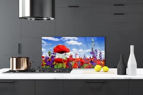 Szkło do Kuchni na Ścianę Wyrafinowany Wzór Kwiatowy