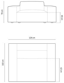Beżowy aksamitny fotel Jodie – Micadoni Home