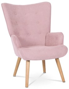 Fotel z podnóżkiem PINK2, różowy