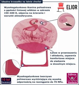Różowe krzesło ogrodowe dziecięce K0-B80