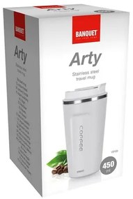 Banquet Kubek termiczny podróżny ARTY 450 ml, biały