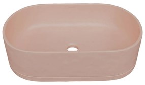 Umywalka betonowa nablatowa owalna 58 x 36 cm bez otworu na baterię BLAR Blue Jeans