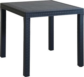 Stół ogrodowy Dallas 80 x 80 z plecionki z tworzywa sztucznego antracyt - COSMA