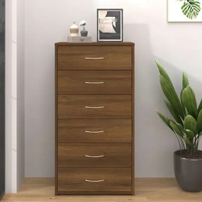 Minimalistyczna komoda z 6 szufladami brązowy dąb - Xeron