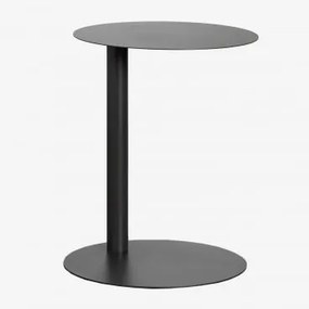 Stolik Pomocniczy Ogrodowy Okrągły Ø40 Cm Ze Stali Yannik Szary Granit - Sklum