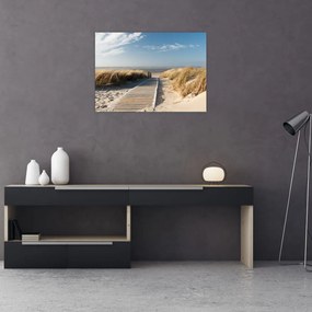 Obraz - Piaszczysta plaża na wyspie Langeoog, Niemcy (70x50 cm)