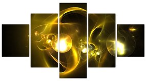 Abstrakcyjny obraz żółtych kul (125x70 cm)