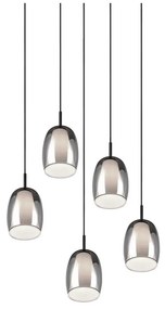 Lampa wisząca w czarno-srebrnym kolorze ze szklanym kloszem ø 48 cm Barret – Trio Select