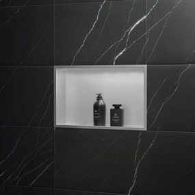 PÓŁKA WNĘKOWA ŁAZIENKOWA 30x45 stal szczotkowana