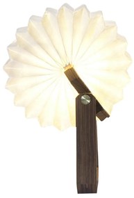 Biała/w ciemnym naturalnym kolorze lampa stołowa LED (wysokość 4 cm) Origami – Gingko