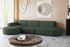 Narożnik w kształcie L Modena L, tkanina Poso, Zielony, Lewy