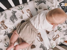 PrzytulneMieszkanie.pl PrzytulneMieszkanie.pl Pościel krepa do łóżeczka Renforcé JUNGARI kremowa Rozmiar pościeli: 45 x 65 cm | 90 x 140 cm