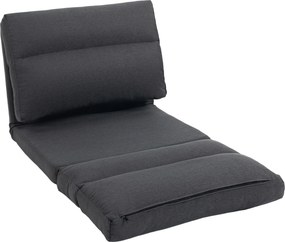 HOMCOM Pufa z funkcją łóżka, odchylane oparcie, składana, do 120kg, 70 x 72 x 56 cm, Ciemnoszary | Aosom PL