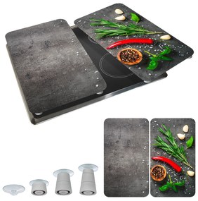 Szklane płyty ochronne na kuchenkę ROSEMARY, 2 sztuki