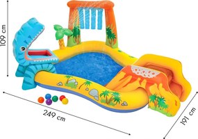 Dmuchany basen dziecięcy Intex 444 - wodny plac zabaw ze zjeżdżalnią i dinozaurem