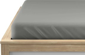 PrzytulneMieszkanie.pl Prześcieradło jersey z lycrą szare 180 x 200 cm