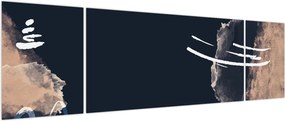 Obraz - Ciemnoniebieska abstrakcja (170x50 cm)
