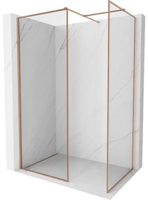 Mexen Kioto-F ścianka prysznicowa Walk-in z ramką 95 x 70 cm, transparent 8 mm, miedź szczotkowana - 800-095-202-04-65-070