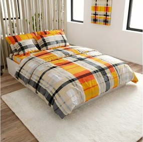 PrzytulneMieszkanie.pl PrzytulneMieszkanie.pl Pościel z kory z bawełny Renforcé ORANGE KUBE kolorowa Rozmiar pościeli: 70 x 90 cm | 140 x 200 cm