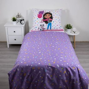 Bawełniana pościel dziecięca jednoosobowa 140x200 cm Gabby's Dollhouse "Confetti" – Jerry Fabrics