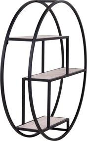 Czarno-naturalna wielopoziomowa półka z litego drewna paulowni 62 cm Rotterdam – House Nordic