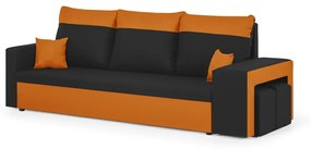 Kanapa sofa 3 os z funkcją spania DAKOTA2 Czarny/Pomarańczowy