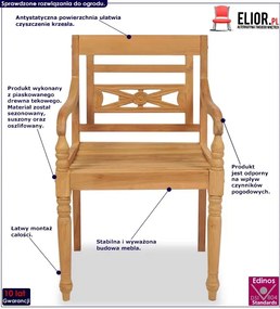 Zestaw drewnianych krzeseł ogrodowych R9-H64