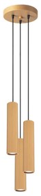Lampa wisząca KARBON 3P złota ryflowana SOLLUX  LIGHTING