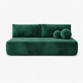 Sofa z Funkcją Spania ARVETO Zielona Welurowa Nowoczesna