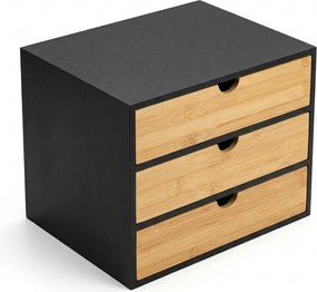 Organizer biurowy HEGO z 3 szufladkami, bambusowy, 25 x 31 x 25 cm